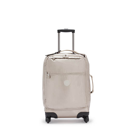 Kipling Darcey Small Metallic Carry-On Rolling Kofferter Beige | NO 1472IL